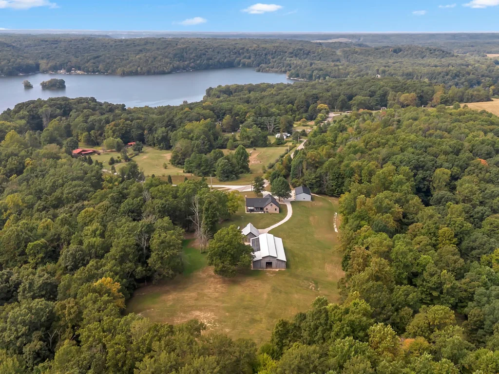 Wooded hills near Unionville with Lake Lemon in the distance
